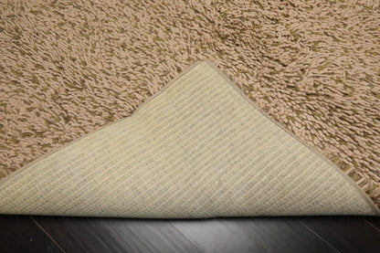 6’ x 9’ USA made Modern & Contemporary Shag Wool Oriental Area Rug Beige