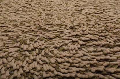 6’ x 9’ USA made Modern & Contemporary Shag Wool Oriental Area Rug Beige