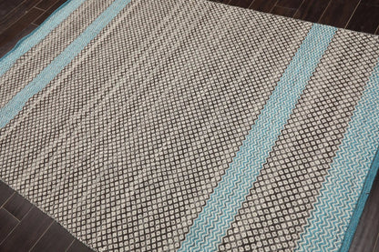 LoomBloom 5x8 Beige Oriental Modern Hand Woven Kilim Wool Area Rug