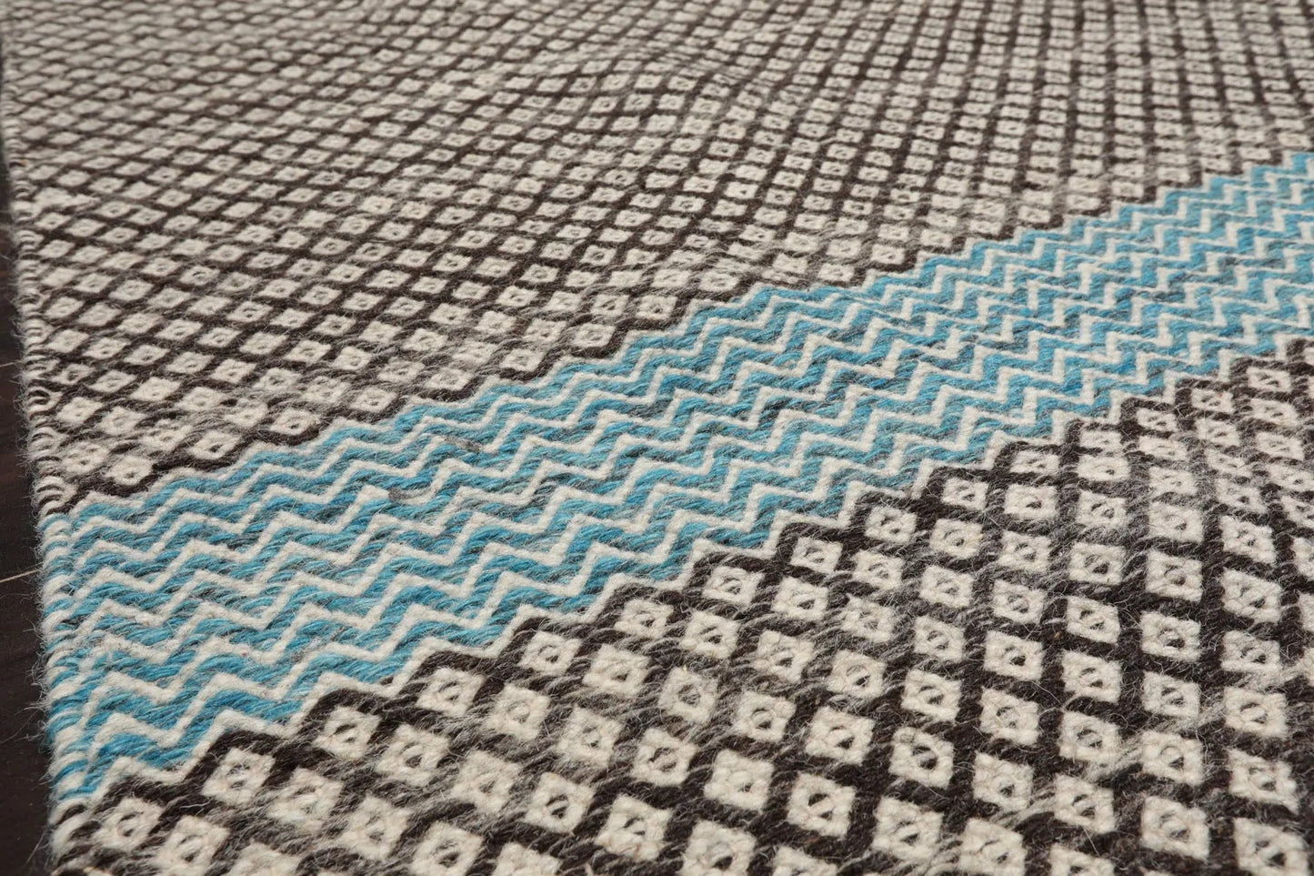 LoomBloom 5x8 Beige Oriental Modern Hand Woven Kilim Wool Area Rug