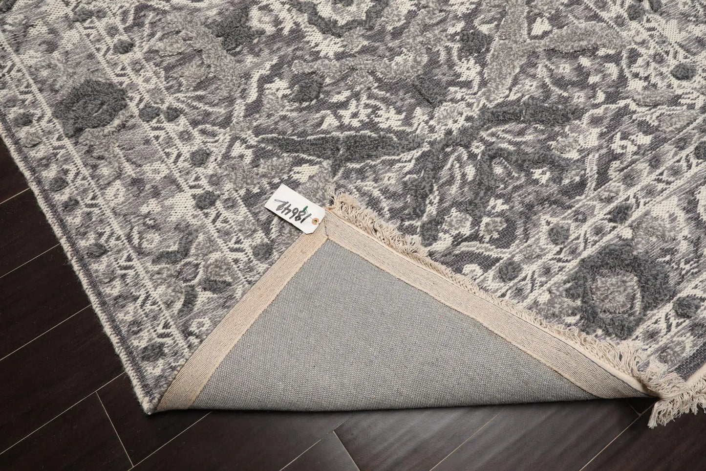 LoomBloom White Oriental Area Rug 5x8 Hand Woven Traditional Kilim Wool