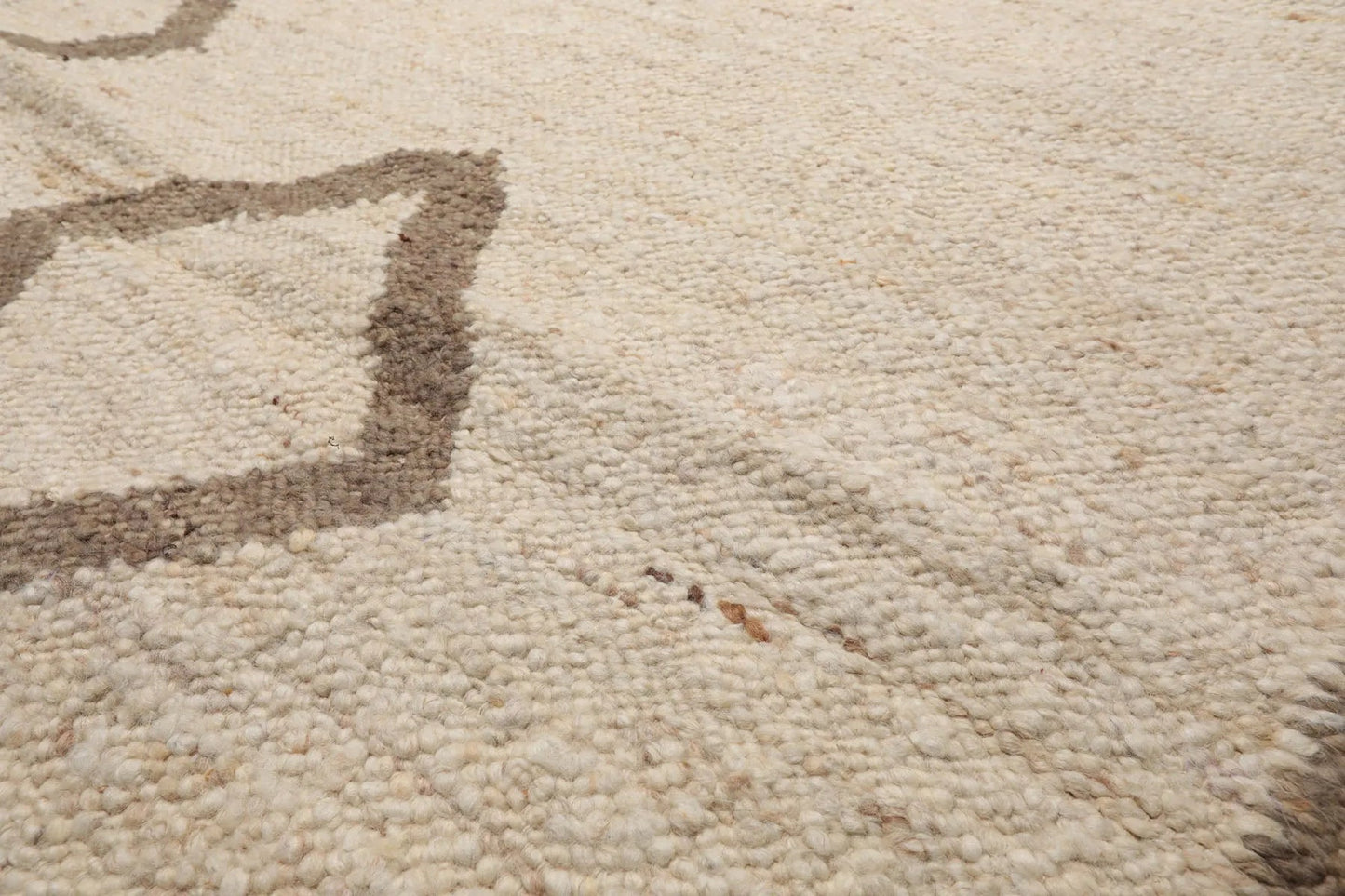 LoomBloom 9x12 Beige Hand Woven Contemporary Geometric Flatweave Wool Oriental Area Rug