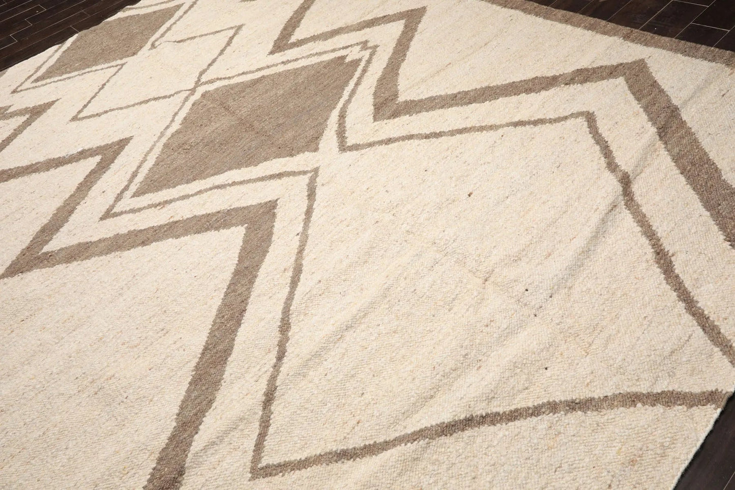 LoomBloom Multi Size Beige Hand Woven Contemporary Geometric Flatweave Wool Oriental Area Rug