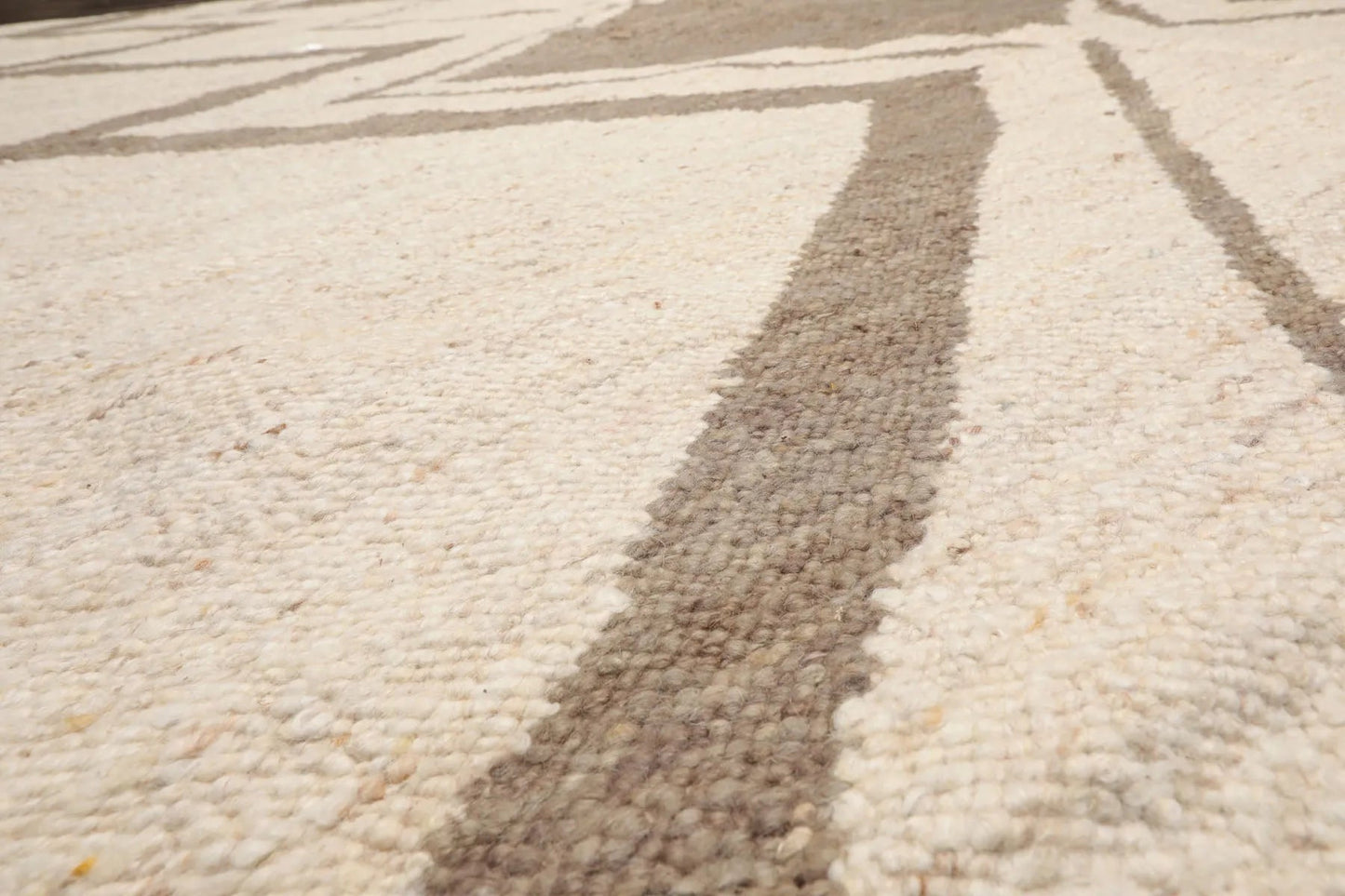 LoomBloom Multi Size Beige Hand Woven Contemporary Geometric Flatweave Wool Oriental Area Rug