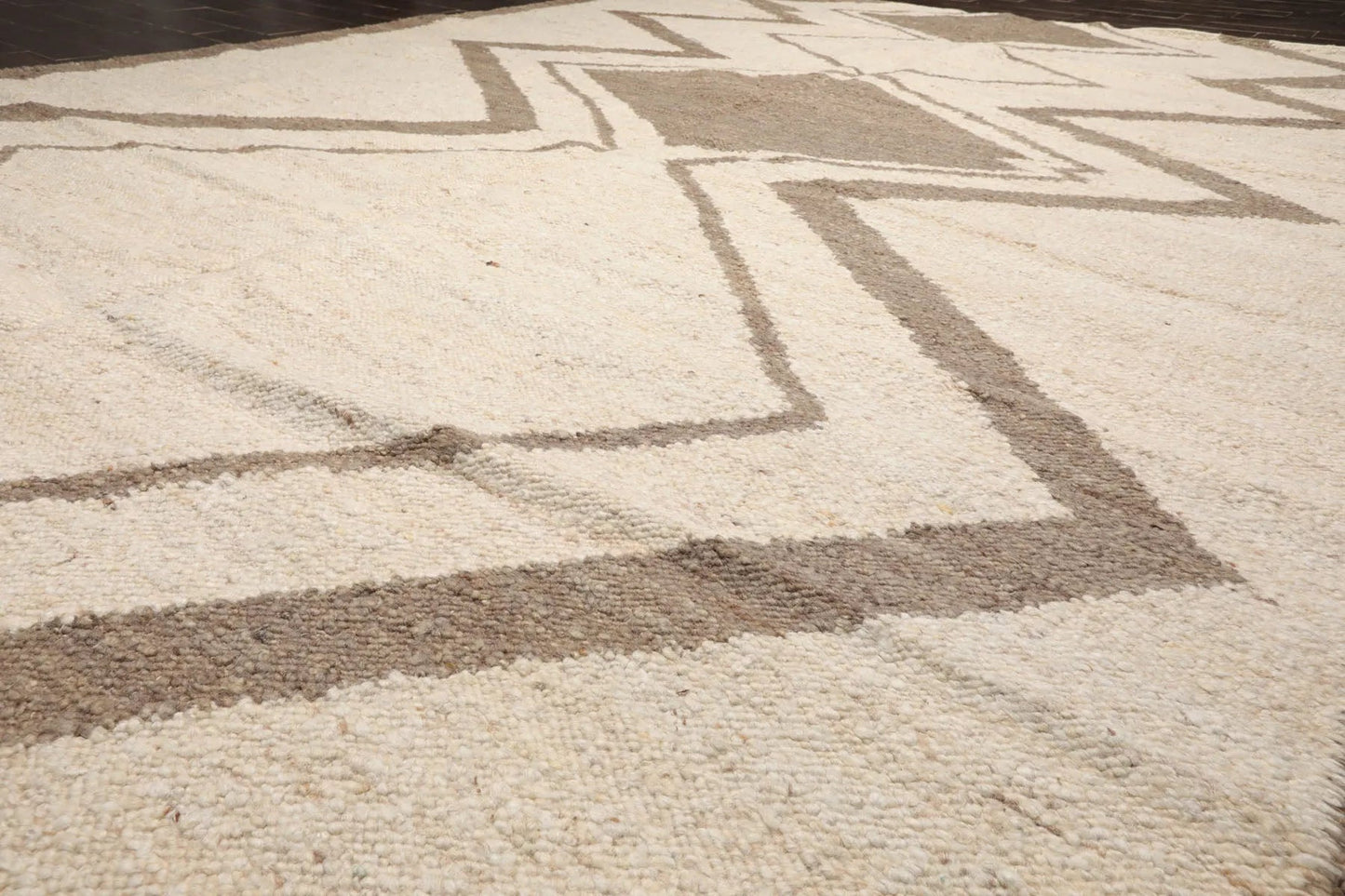 LoomBloom Multi Size Beige Hand Woven Contemporary Geometric Flatweave Wool Oriental Area Rug