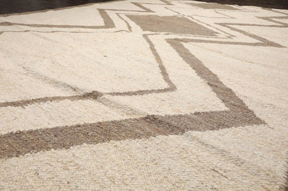 LoomBloom Multi Size Beige Hand Woven Contemporary Geometric Flatweave Wool Oriental Area Rug