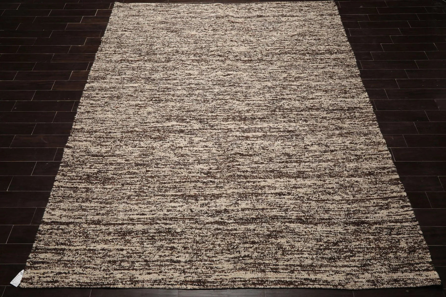 LoomBloom 9x12 Beige Hand Woven Contemporary Geometric Flatweave Wool Oriental Area Rug