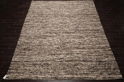 LoomBloom 9x12 Beige Hand Woven Contemporary Geometric Flatweave Wool Oriental Area Rug