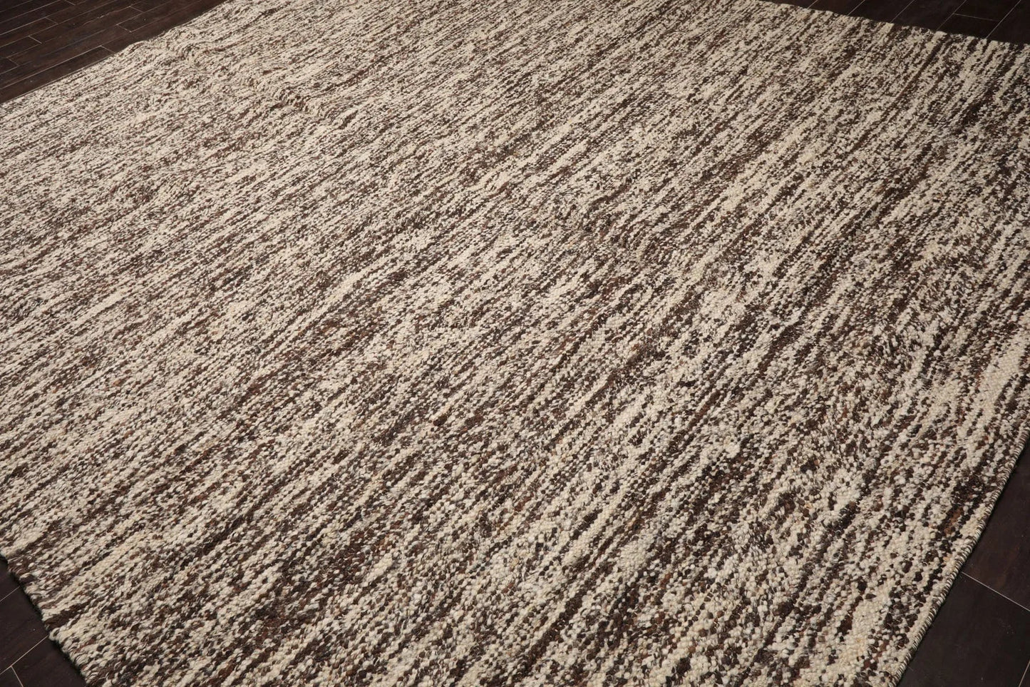LoomBloom 9x12 Beige Hand Woven Contemporary Geometric Flatweave Wool Oriental Area Rug