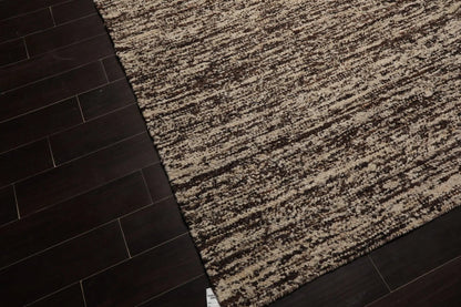 LoomBloom 9x12 Beige Hand Woven Contemporary Geometric Flatweave Wool Oriental Area Rug