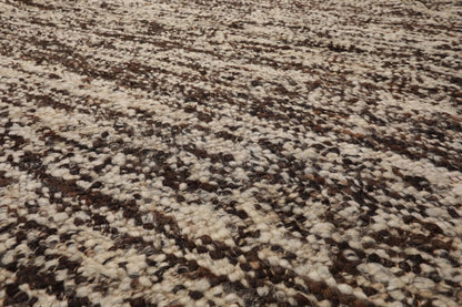 LoomBloom 9x12 Beige Hand Woven Contemporary Geometric Flatweave Wool Oriental Area Rug