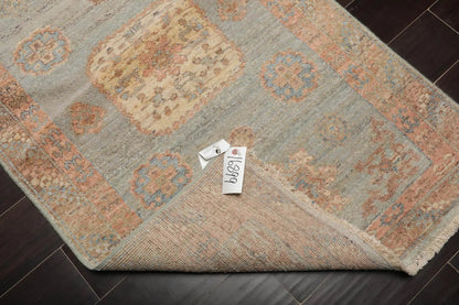Muted Afghan Oushak Vegetable Dyes 3’ x 5’ Hand Knotted Wool Area Rug Slate