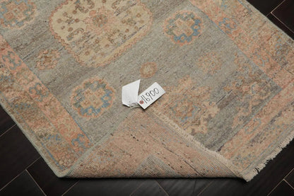 Muted Afghan Oushak Vegetable Dyes 3’ x 5’ Hand Knotted Wool Area Rug Slate