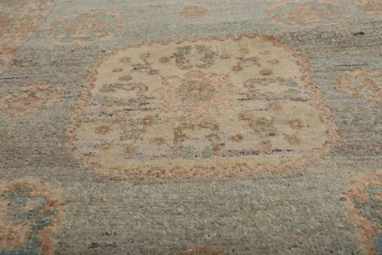 Muted Afghan Oushak Vegetable Dyes 3’ x 5’ Hand Knotted Wool Area Rug Slate