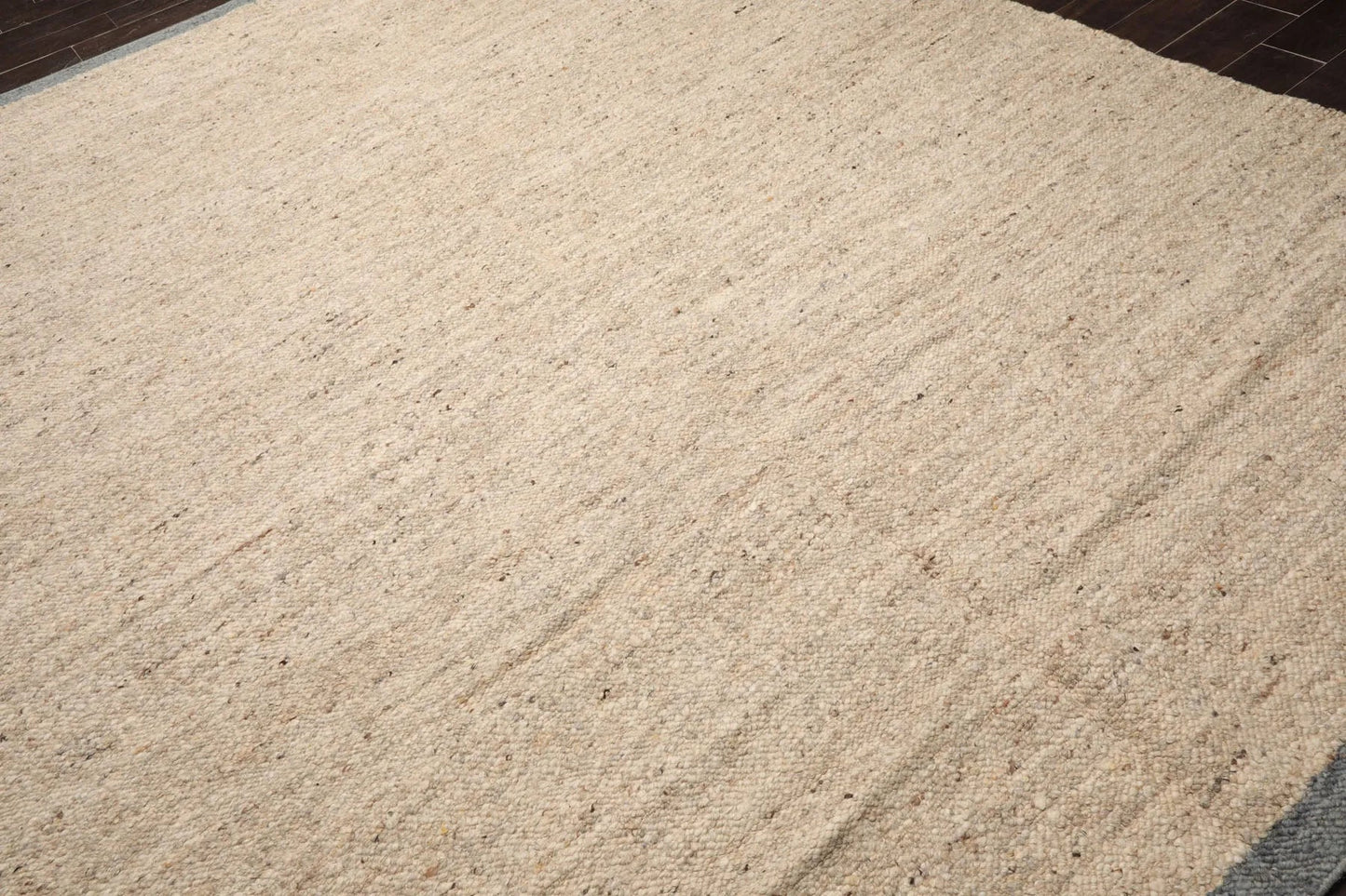 LoomBloom 9x12 Beige Hand Woven Contemporary Geometric Flatweave Wool Oriental Area Rug