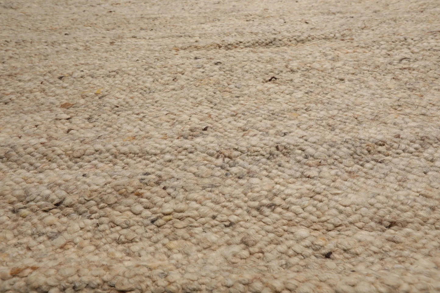 LoomBloom 9x12 Beige Hand Woven Contemporary Geometric Flatweave Wool Oriental Area Rug