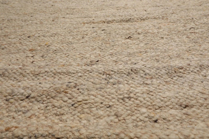 LoomBloom 9x12 Beige Hand Woven Contemporary Geometric Flatweave Wool Oriental Area Rug