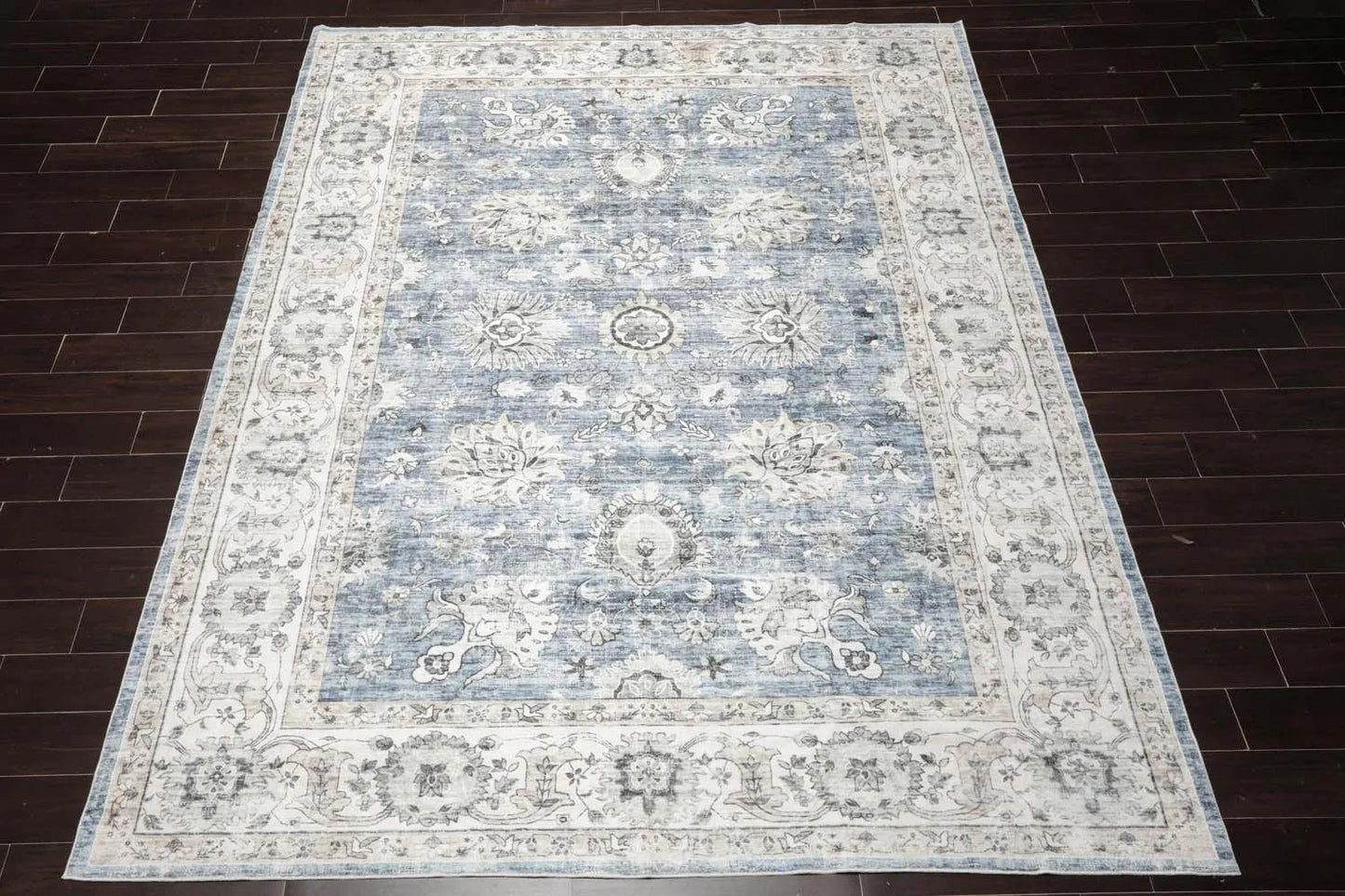 Multi Size Slate Machine Made Traditional washable Polyester Oriental Area Rug