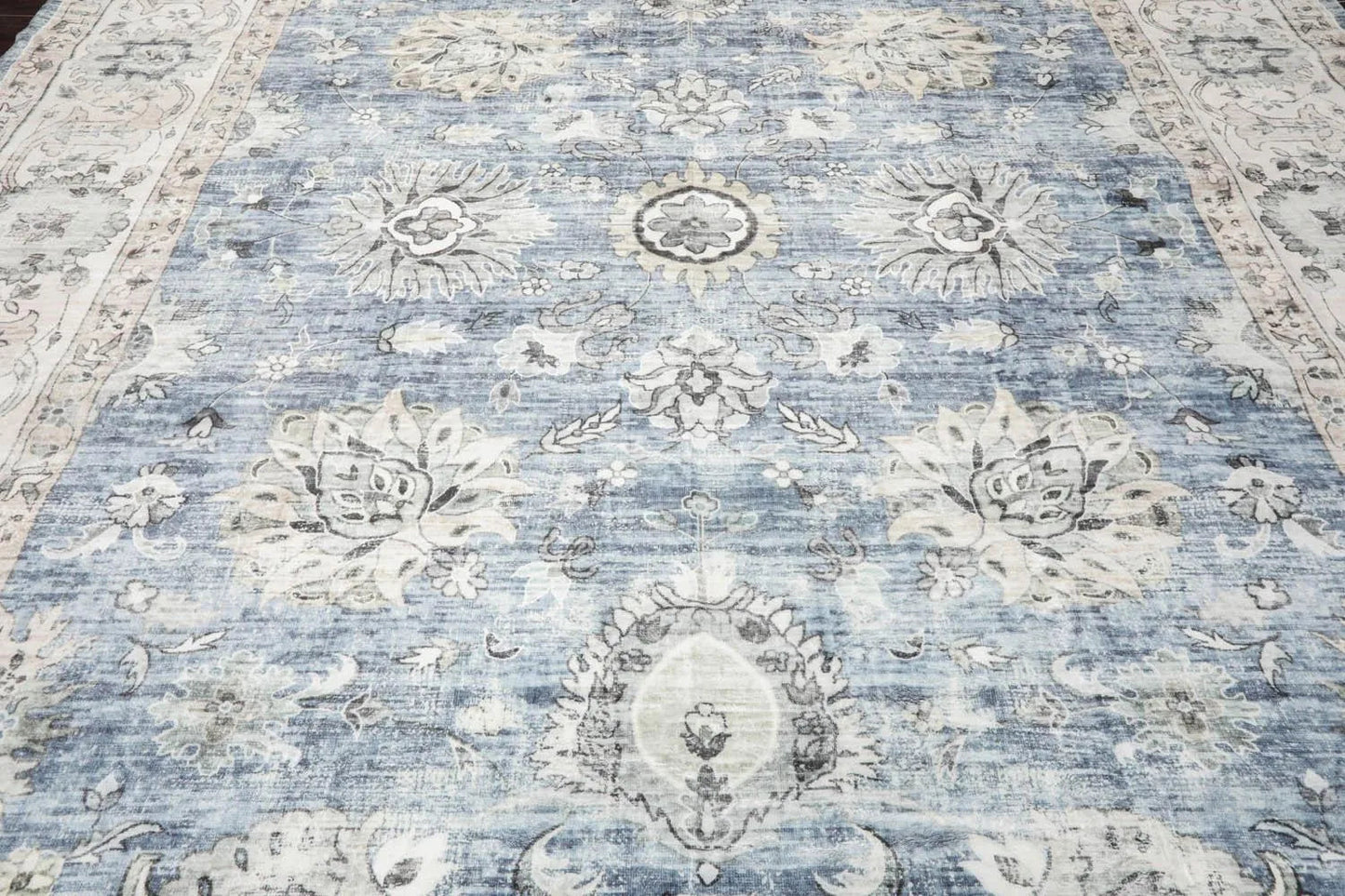 Multi Size Slate Machine Made Traditional washable Polyester Oriental Area Rug