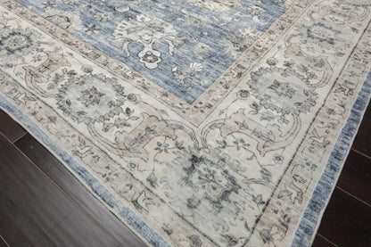 Multi Size Slate Machine Made Traditional washable Polyester Oriental Area Rug
