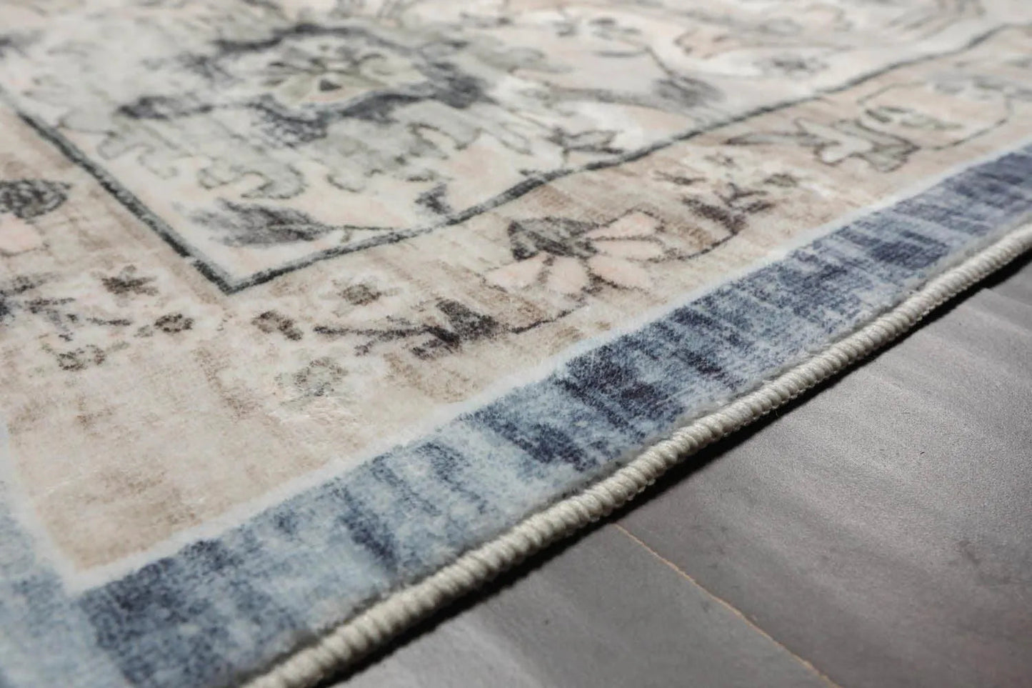 Multi Size Slate Machine Made Traditional washable Polyester Oriental Area Rug