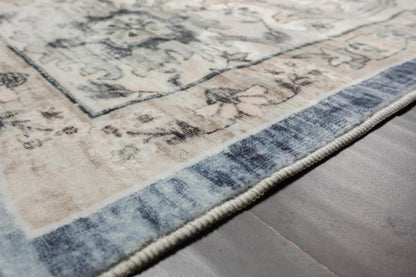 Multi Size Slate Machine Made Traditional washable Polyester Oriental Area Rug