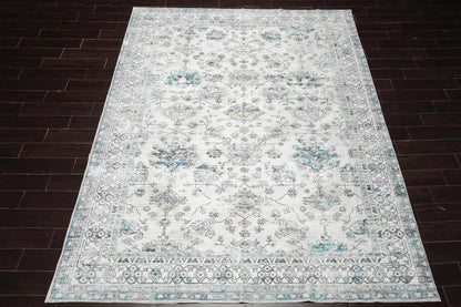 Multi Size Ivory Machine Made Traditional washable Polyester Oriental Area Rug