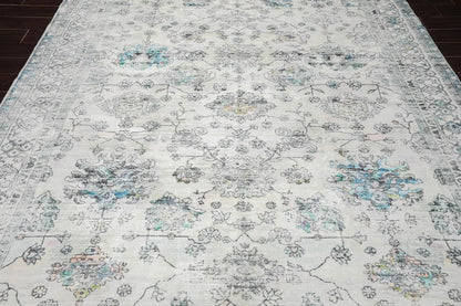 Multi Size Ivory Machine Made Traditional washable Polyester Oriental Area Rug