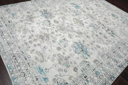Multi Size Ivory Machine Made Traditional washable Polyester Oriental Area Rug