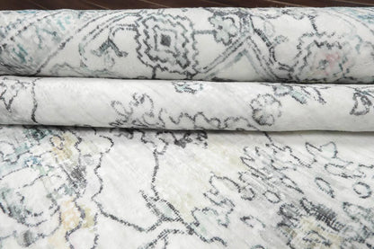 Multi Size Ivory Machine Made Traditional washable Polyester Oriental Area Rug