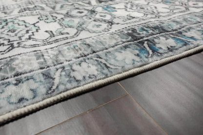 Multi Size Ivory Machine Made Traditional washable Polyester Oriental Area Rug