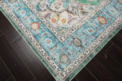 Multi size Green Machine Made Arts & Crafts Mission Style washable Polyester Oriental Area Rug