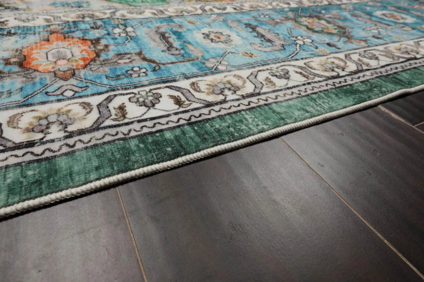 Multi size Green Machine Made Arts & Crafts Mission Style washable Polyester Oriental Area Rug