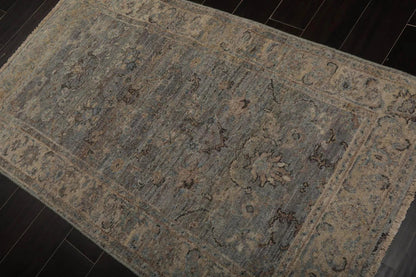 Muted Afghan Oushak Vegetable Dyes 3’ x 5’ Hand Knotted Wool Area Rug Gray
