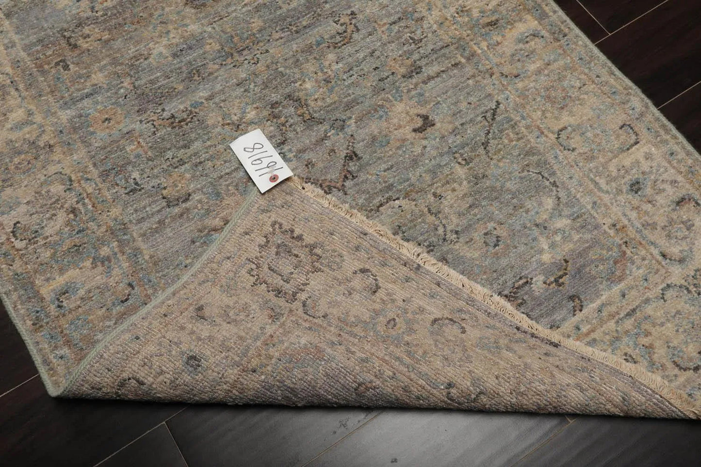 Muted Afghan Oushak Vegetable Dyes 3’ x 5’ Hand Knotted Wool Area Rug Gray