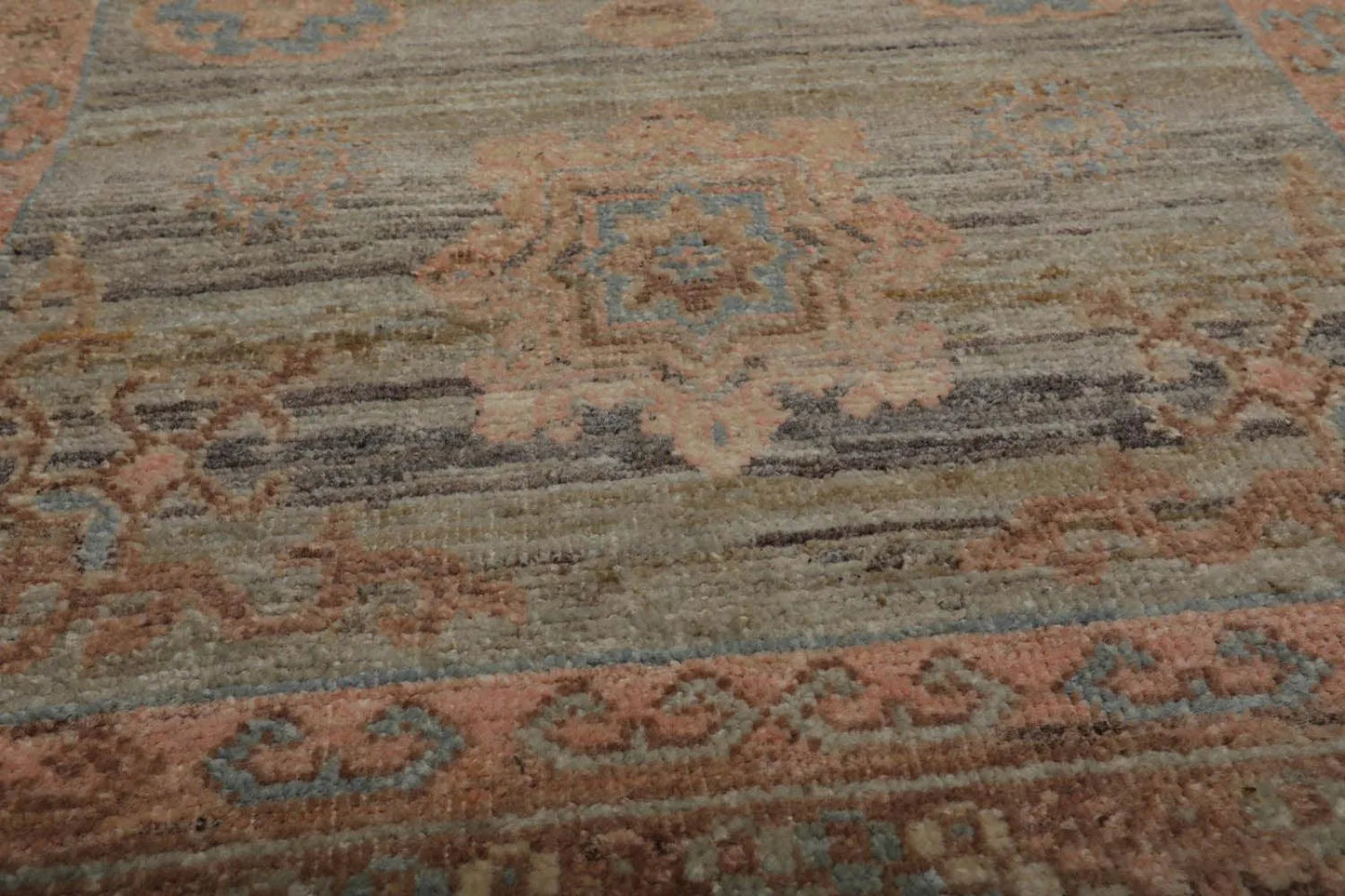 Muted Afghan Oushak Vegetable Dyes 3’ x 5’ Hand Knotted Wool Area Rug Sea Foam