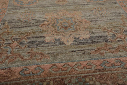 Muted Afghan Oushak Vegetable Dyes 3’ x 5’ Hand Knotted Wool Area Rug Sea Foam