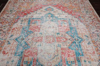 LoomBloom Multi Sizes Beige Machine Made Traditional Medallion Flatweave Polyester Oriental Area Rug