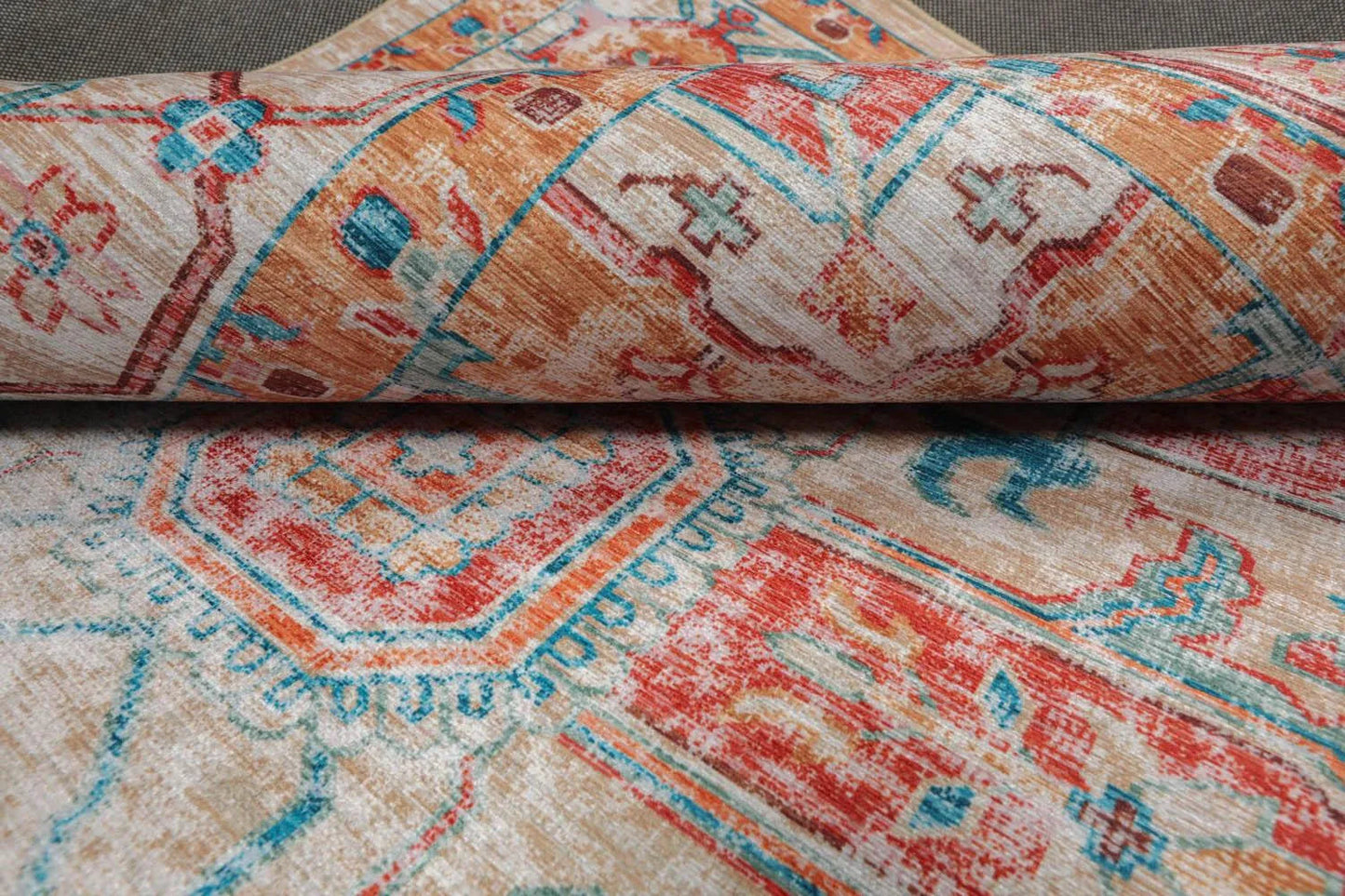 LoomBloom Multi Sizes Beige Machine Made Traditional Medallion Flatweave Polyester Oriental Area Rug