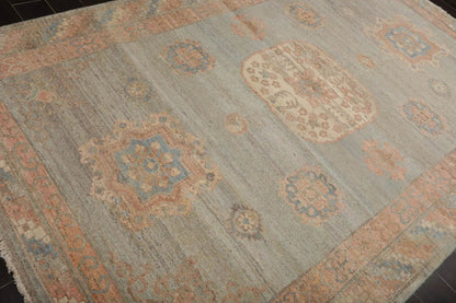 Muted Afghan Oushak Vegetable Dyes Mint 6x9 Traditional Wool Area Rug