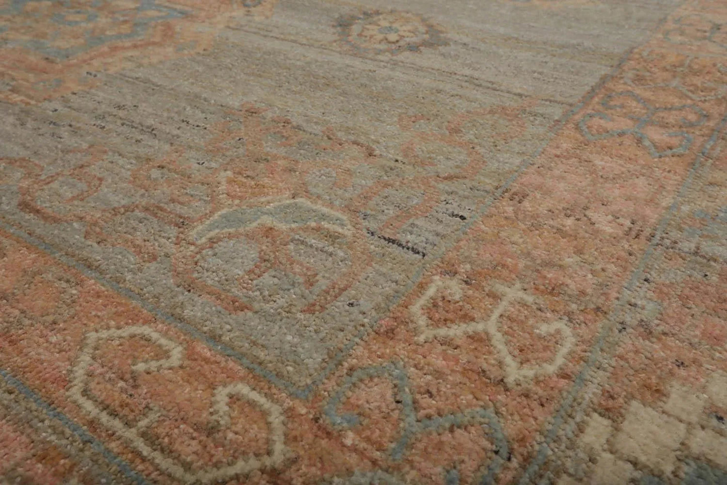 Muted Afghan Oushak Vegetable Dyes Mint 6x9 Traditional Wool Area Rug