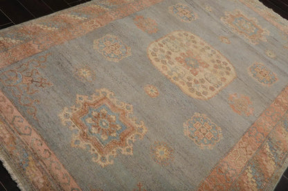 Muted Afghan Oushak Vegetable Dyes Mint 6x9 Traditional Wool Area Rug