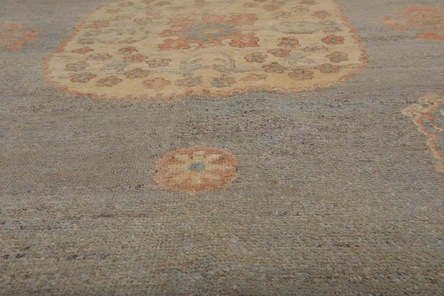 Muted Afghan Oushak Vegetable Dyes Mint 6x9 Traditional Wool Area Rug