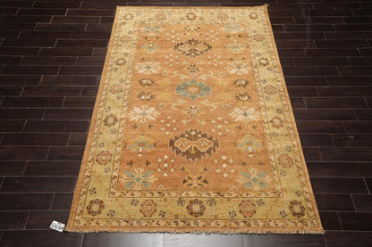 LoomBloom 6'5''x9'3" Caramel Hand Knotted Traditional Oushak Wool Oriental Area Rug