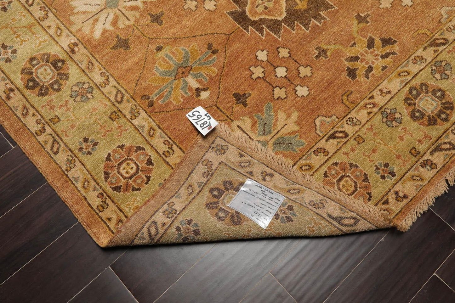 LoomBloom 6'5''x9'3" Caramel Hand Knotted Traditional Oushak Wool Oriental Area Rug