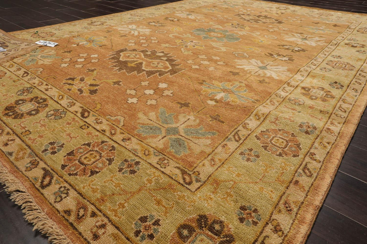 LoomBloom 6'5''x9'3" Caramel Hand Knotted Traditional Oushak Wool Oriental Area Rug