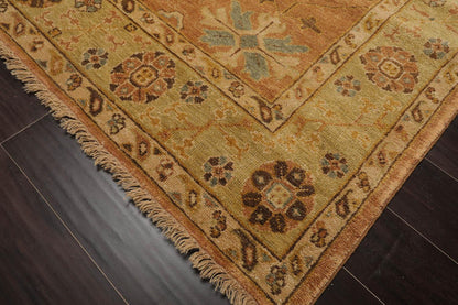 LoomBloom 6'5''x9'3" Caramel Hand Knotted Traditional Oushak Wool Oriental Area Rug