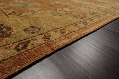 LoomBloom 6'5''x9'3" Caramel Hand Knotted Traditional Oushak Wool Oriental Area Rug