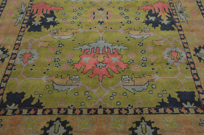 Multi Size Green Hand Tufted Traditional Oushak Turkish 100% Wool Oriental Area Rug