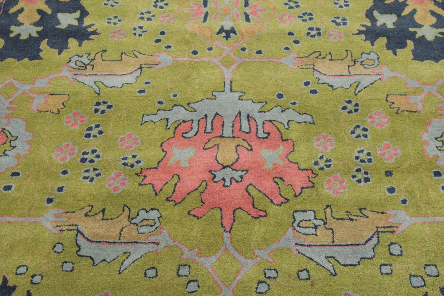 Multi Size Green Hand Tufted Traditional Oushak Turkish 100% Wool Oriental Area Rug